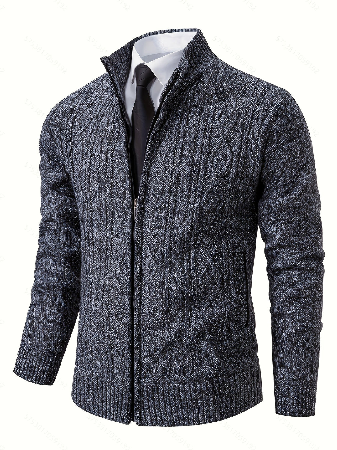 Walter | Texturerad Heldragkedja Cardigan