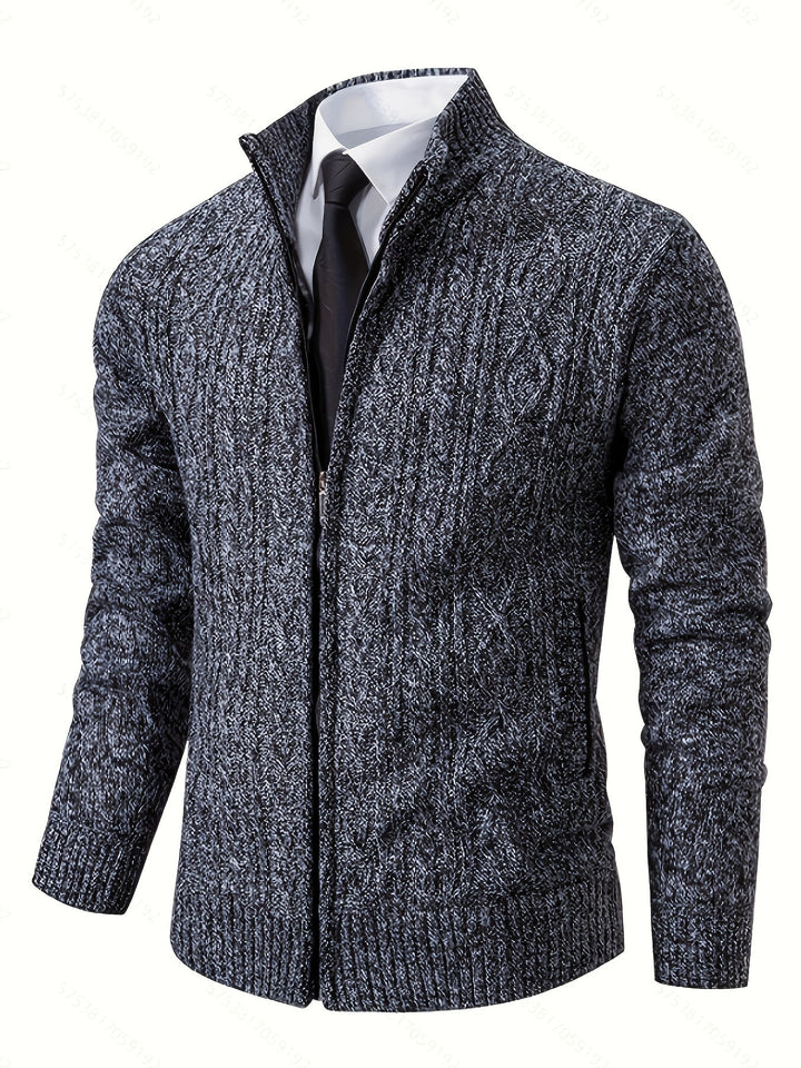Walter | Texturerad Heldragkedja Cardigan
