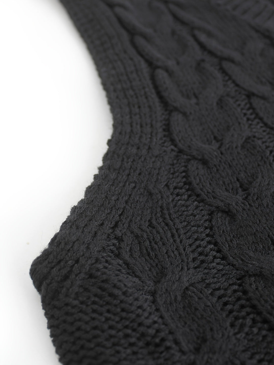 Cora | Mysig Kabelstickad V-Hals Västsweater