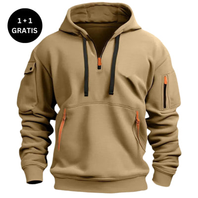 Hoodie oversize med nedfallande axlar och lös passform