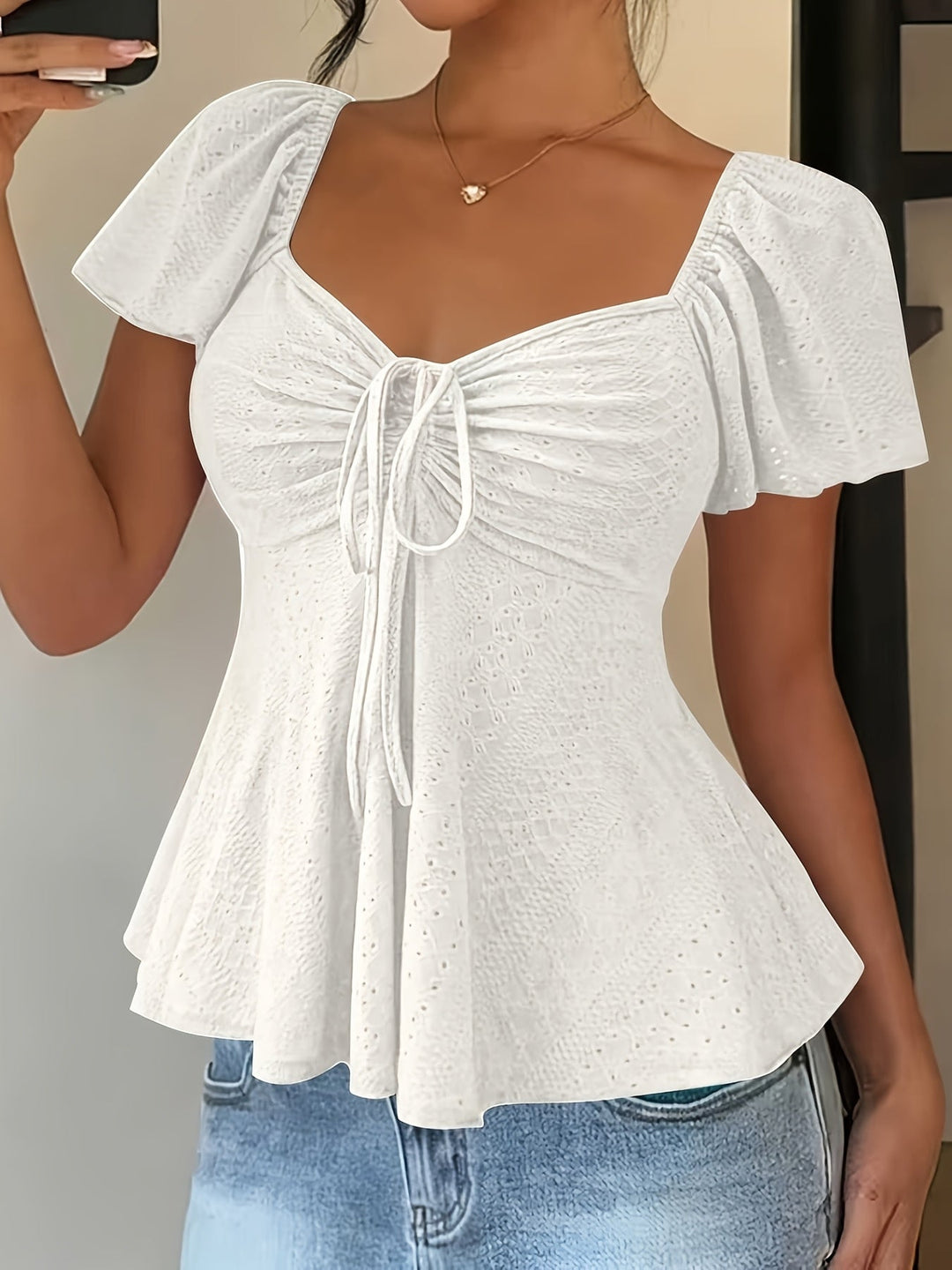 Josephine | Flutter-ärmad Peplum Topp