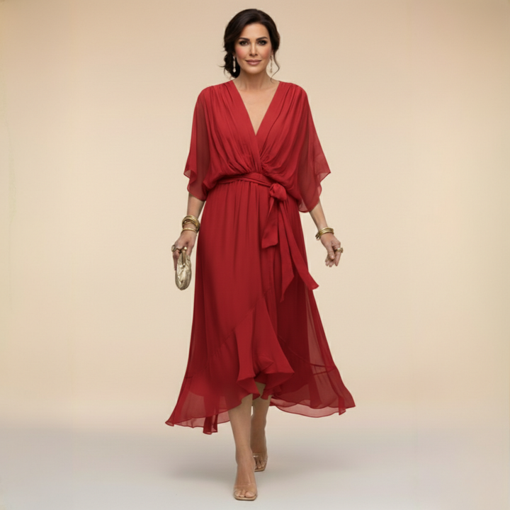 Abigail | Stilig Chiffon V-ringad Klänning