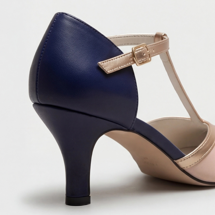 Veronica | Klassisk T-Strap Stängd Tå Klack