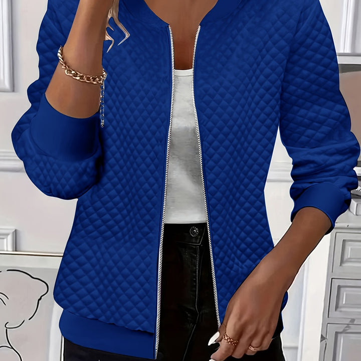 Carolyn | Kviltad Textur Baseballjacka