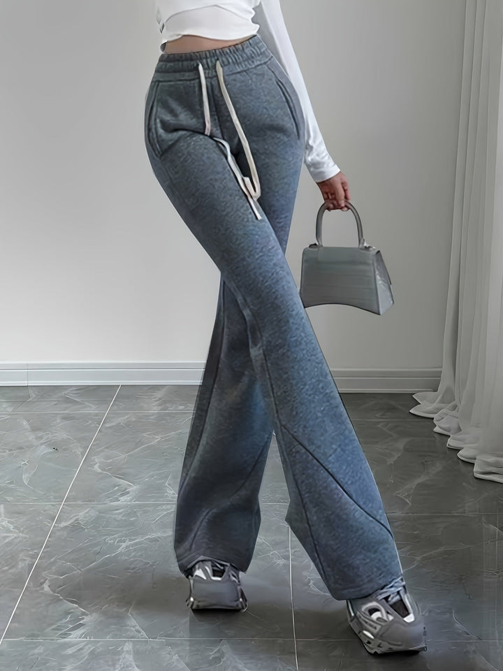 Gemma | Högmidjade Utsvängda Loungebyxor