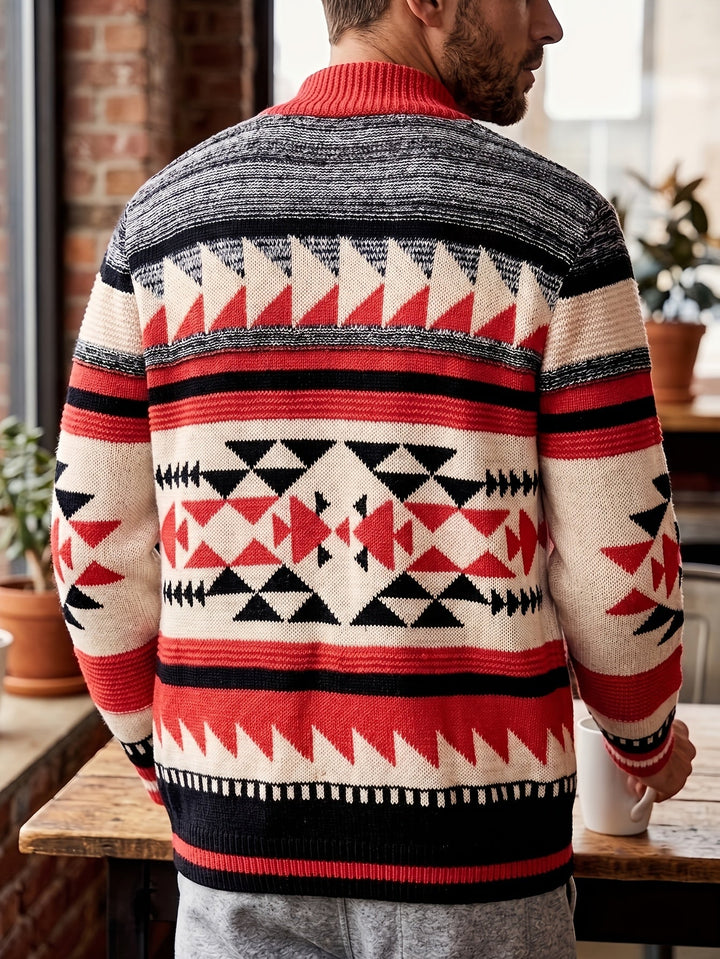 Callum | Mönstrad Zip-Up Kofta