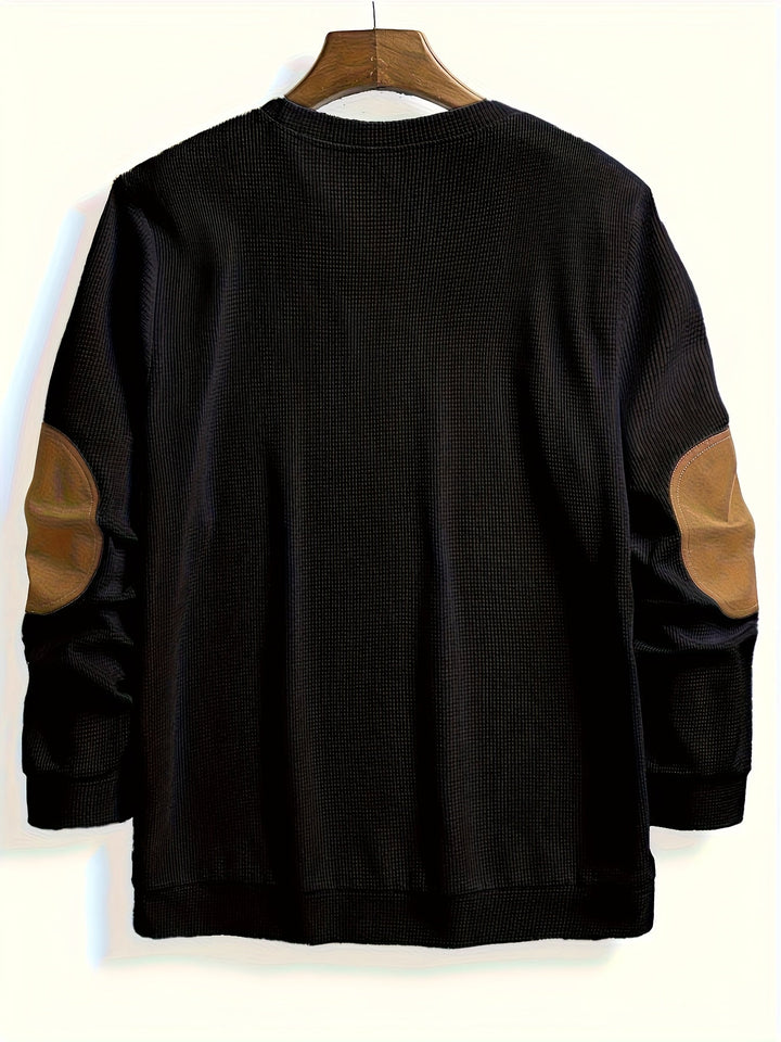 Aaron | Texturerad Elbow-Patch Pullover