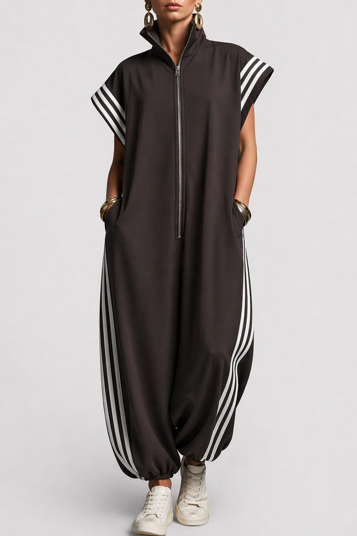 Valentina | Stilig ärmlös jumpsuit med dragkedja