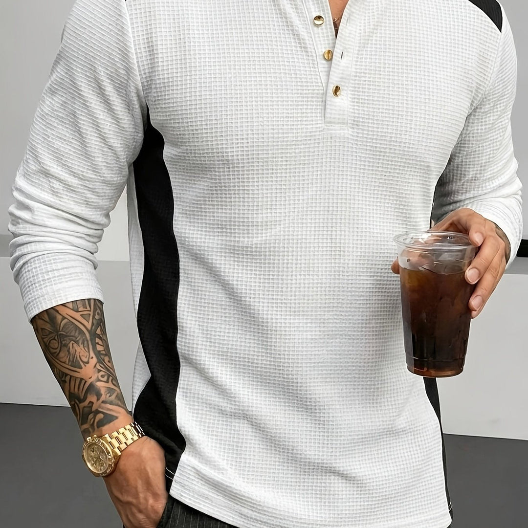 Curtis | Texturerad långärmad Henley