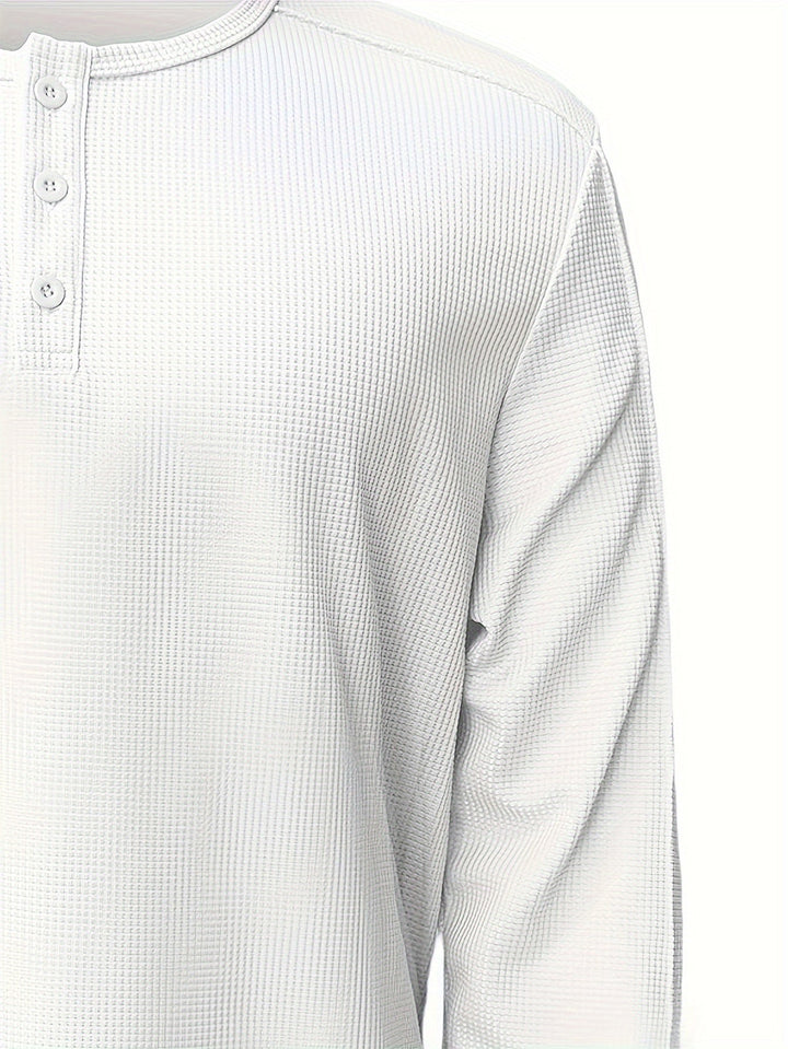 Carson | Texturerad långärmad Henley