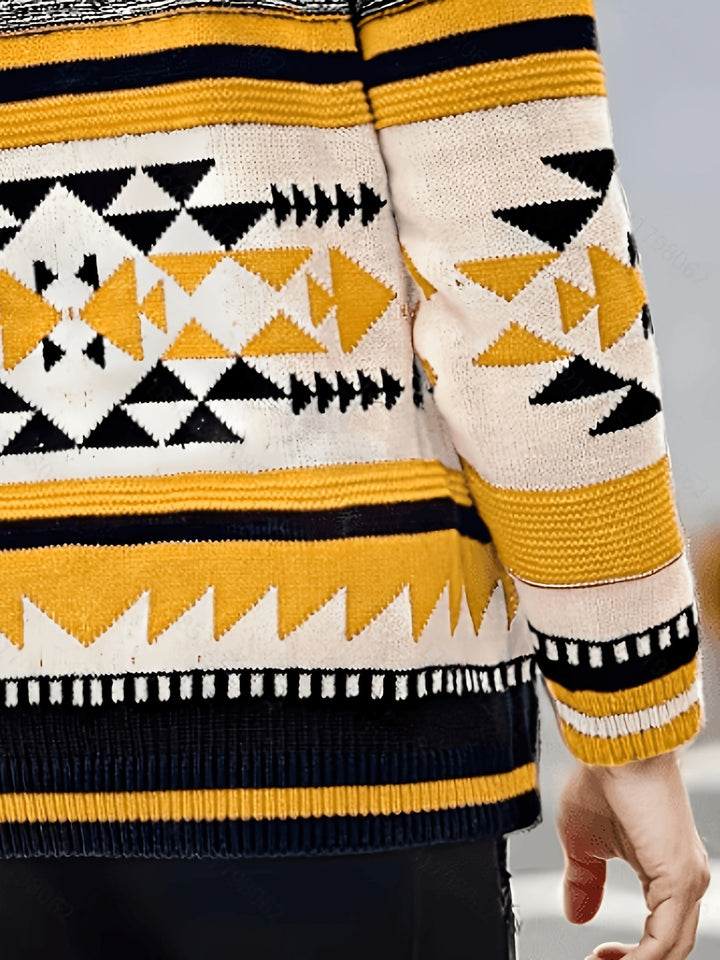 Callum | Mönstrad Zip-Up Kofta