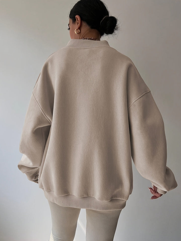 Hazel | Avslappnad Halv-Zip Sweatshirt
