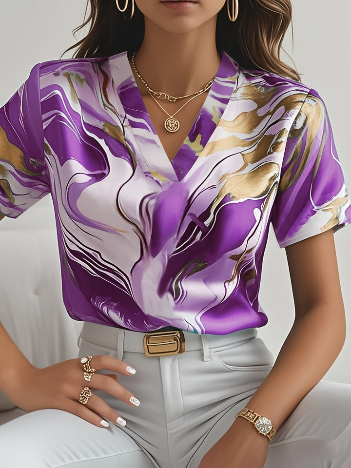 Joanna | Konstfull swirl-mönstrad blus