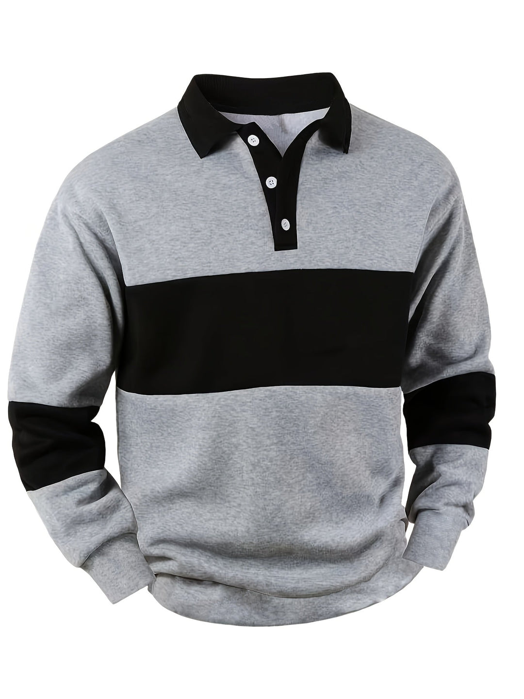Grayson | Färgblock Långärmad Polo Shirt
