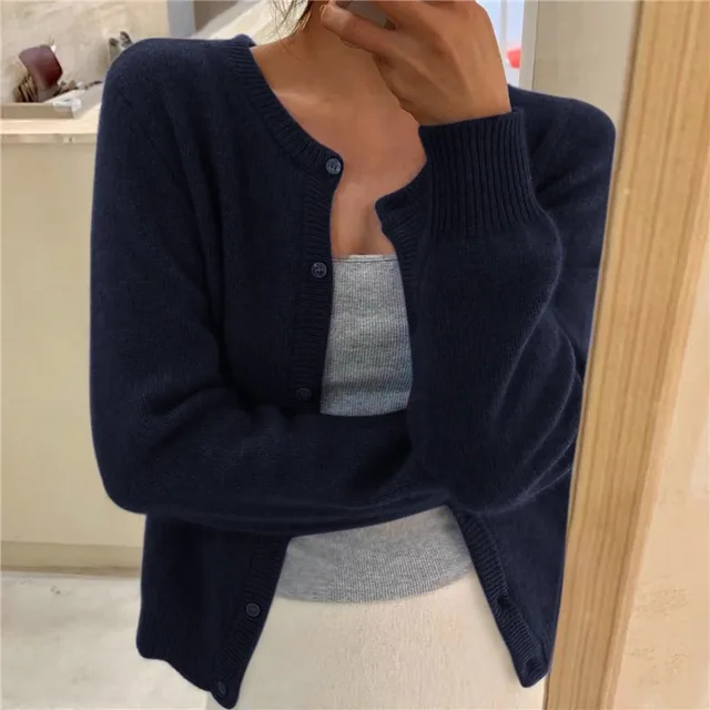 Delphina | Mjuk Knapp-Front Cardigan