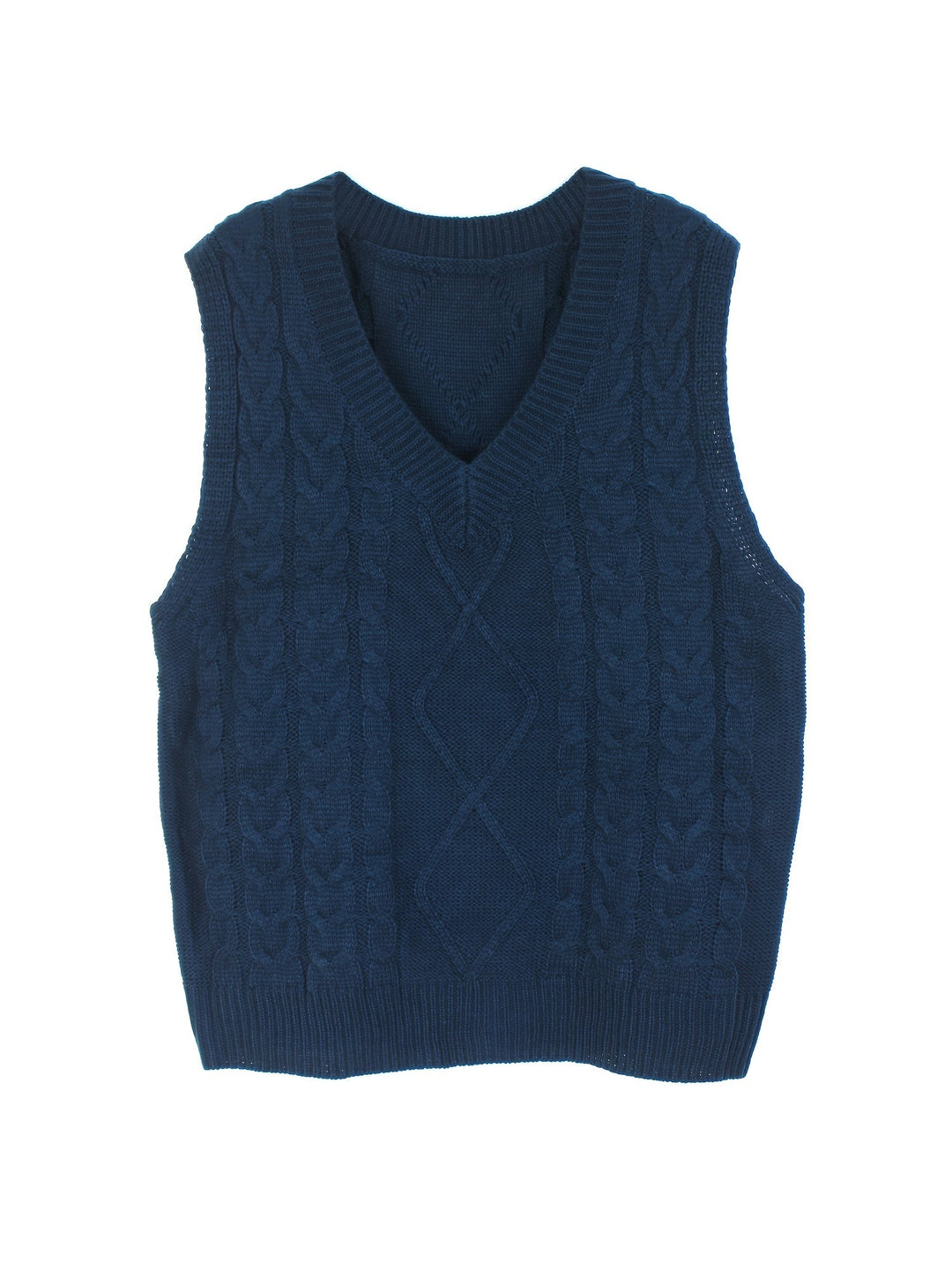 Cora | Mysig Kabelstickad V-Hals Västsweater