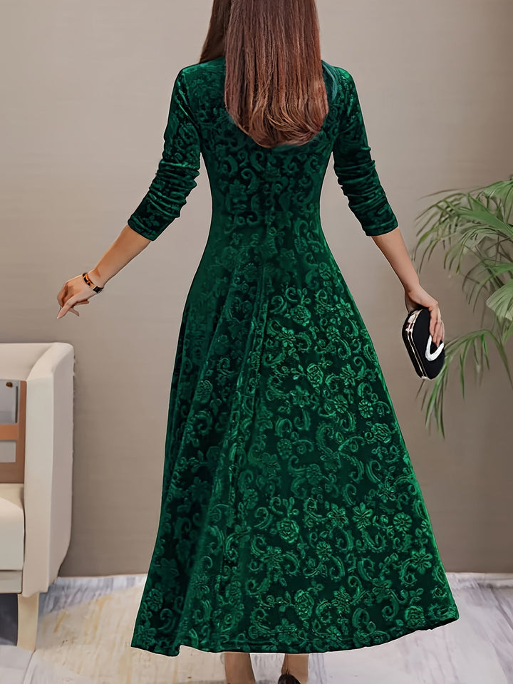 Adeline | Elegant långärmad midi klänning