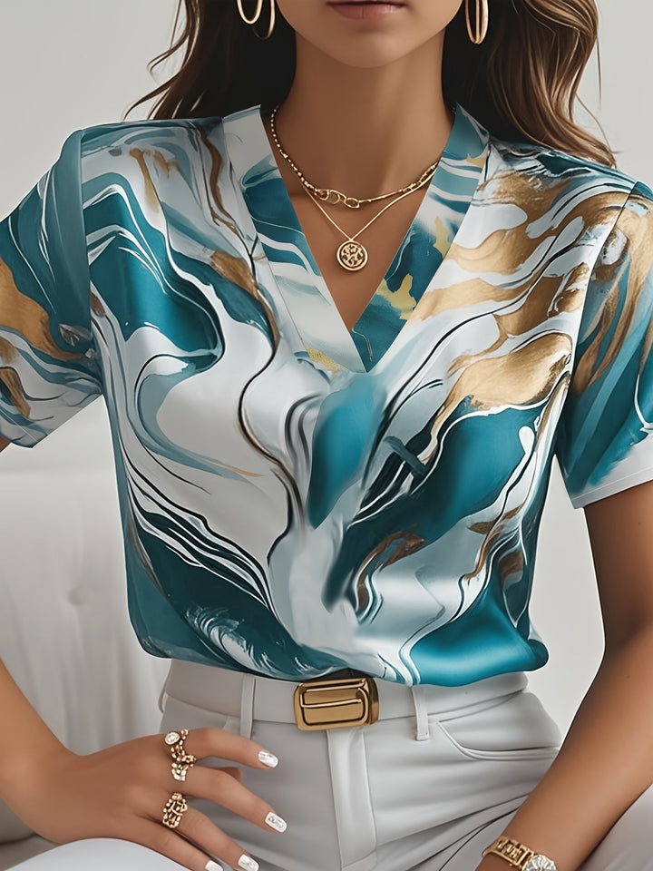 Joanna | Konstfull swirl-mönstrad blus