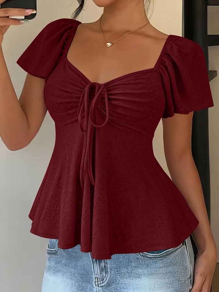 Josephine | Flutter-ärmad Peplum Topp