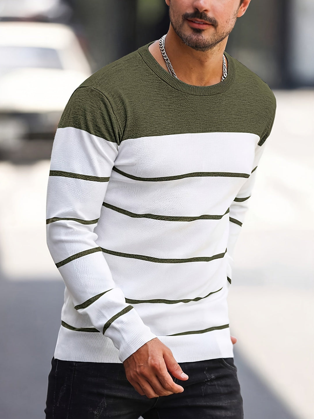 Henry | Randig Crew Neck Tröja