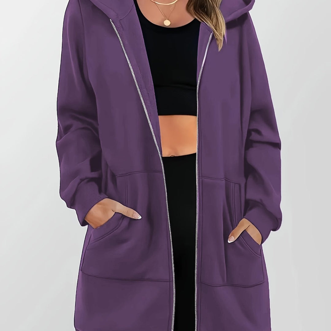 Heather | Långärmad Huva Zip Jacka