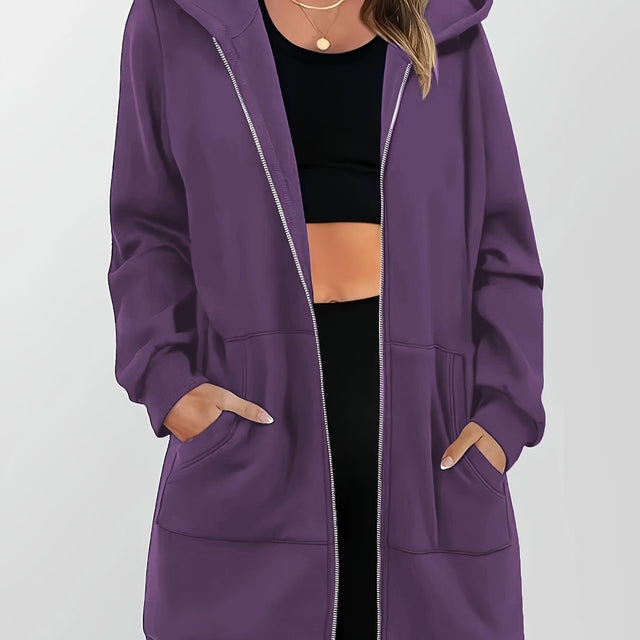 Heather | Långärmad Huva Zip Jacka