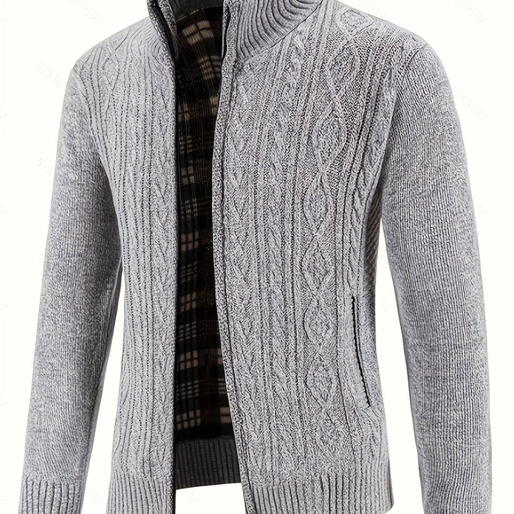 Walter | Texturerad Heldragkedja Cardigan