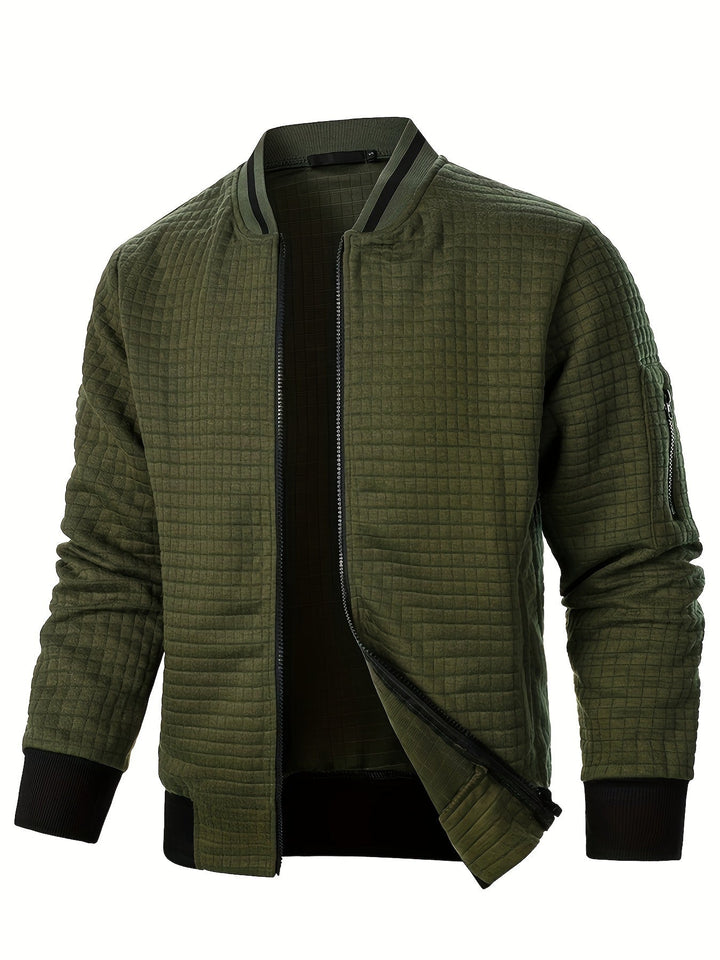 Raymond | Texturerad Zip-Up Bomberjacka