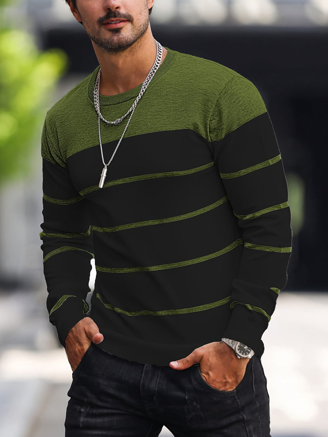 Henry | Randig Crew Neck Tröja