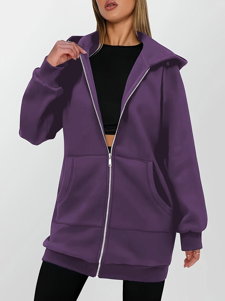 Heather | Långärmad Huva Zip Jacka