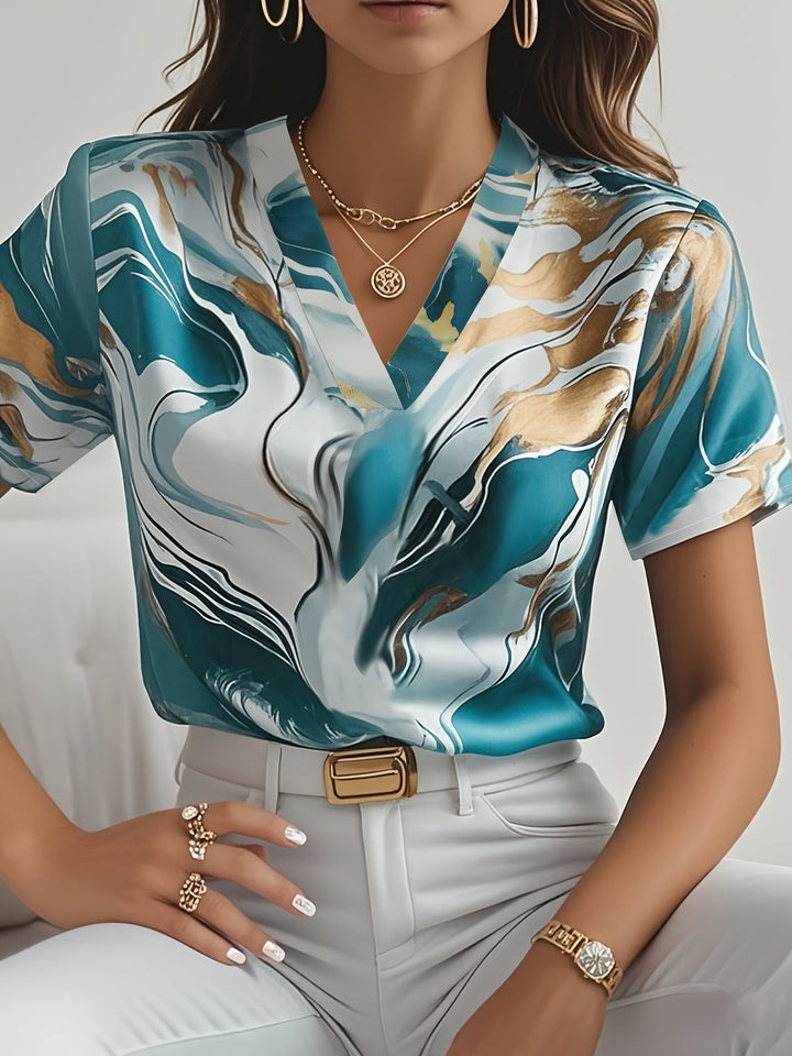 Joanna | Konstfull swirl-mönstrad blus