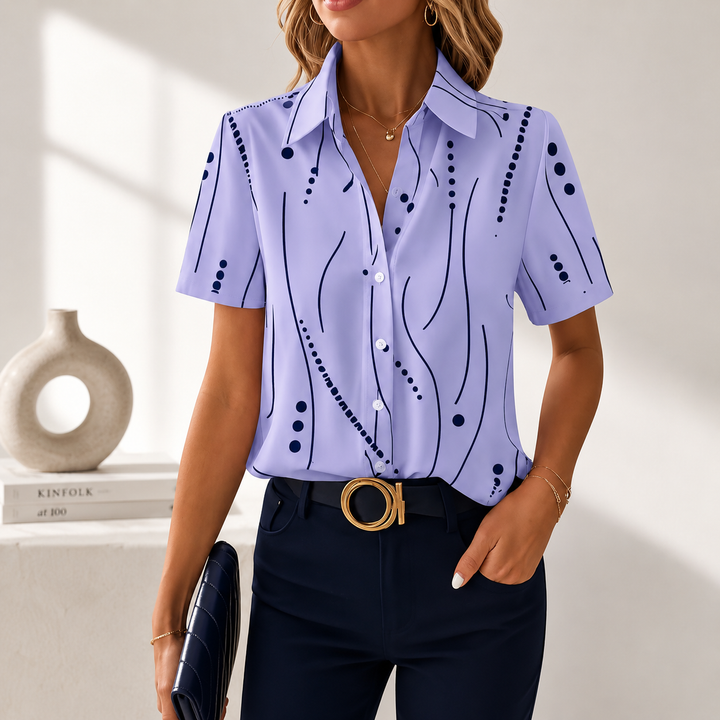 Beatrix | Abstrakt Tryck Blus