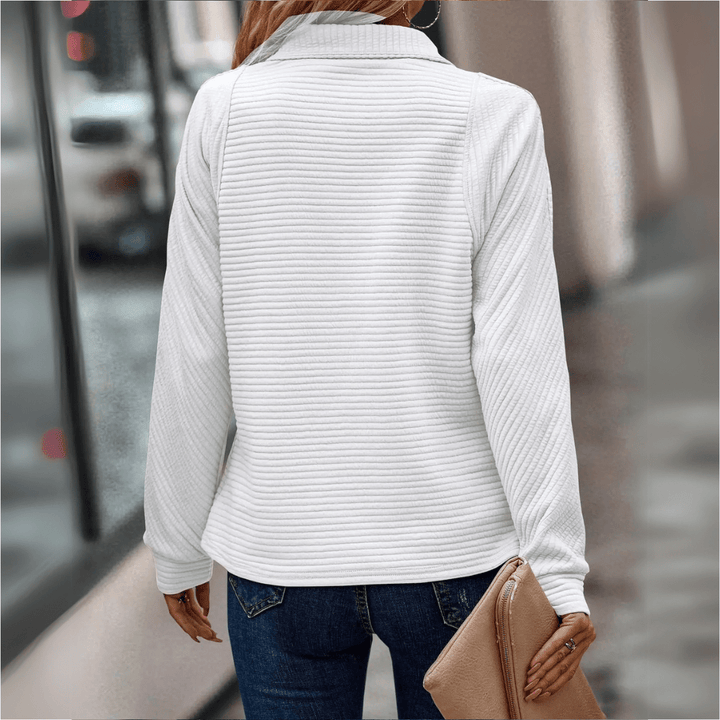 Gillian | Ribbad Halv-Zip Tröja