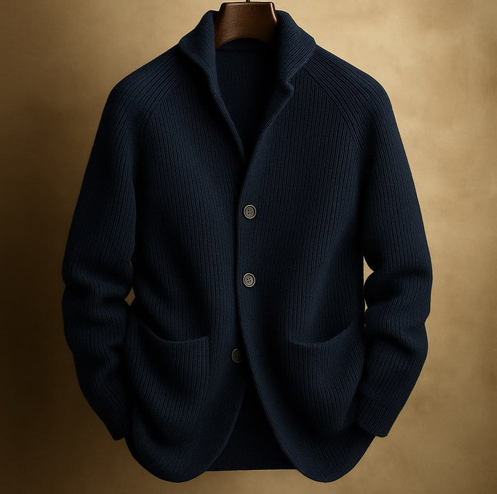 Elliot | Skräddarsydd Knapp-front Stickad Cardigan