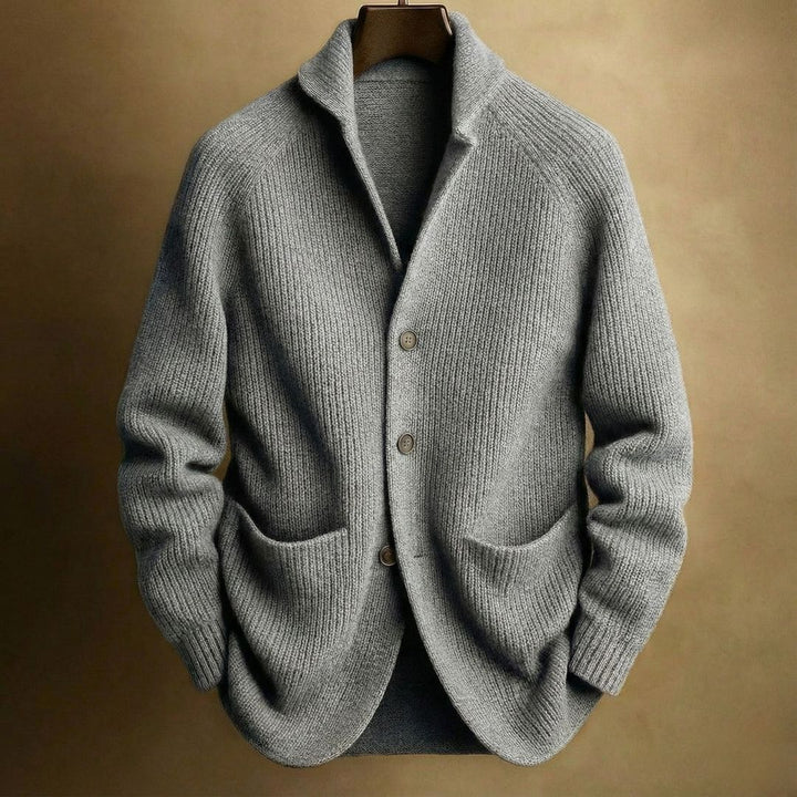 Elliot | Skräddarsydd Knapp-front Stickad Cardigan