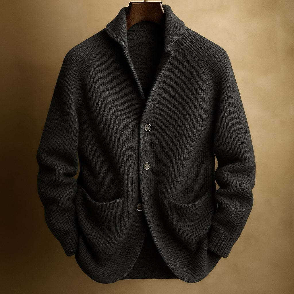 Elliot | Skräddarsydd Knapp-front Stickad Cardigan