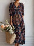 Alessia | Everyday Retro Floral Long Sleeve Dress