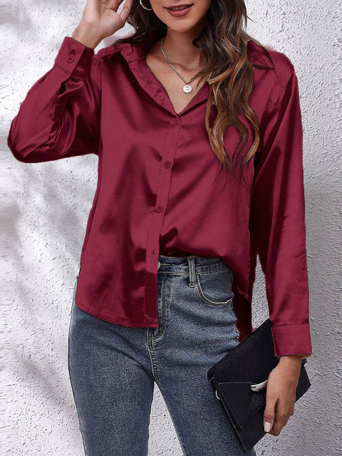 Heather | Elegant Blus med Lång Ärmar