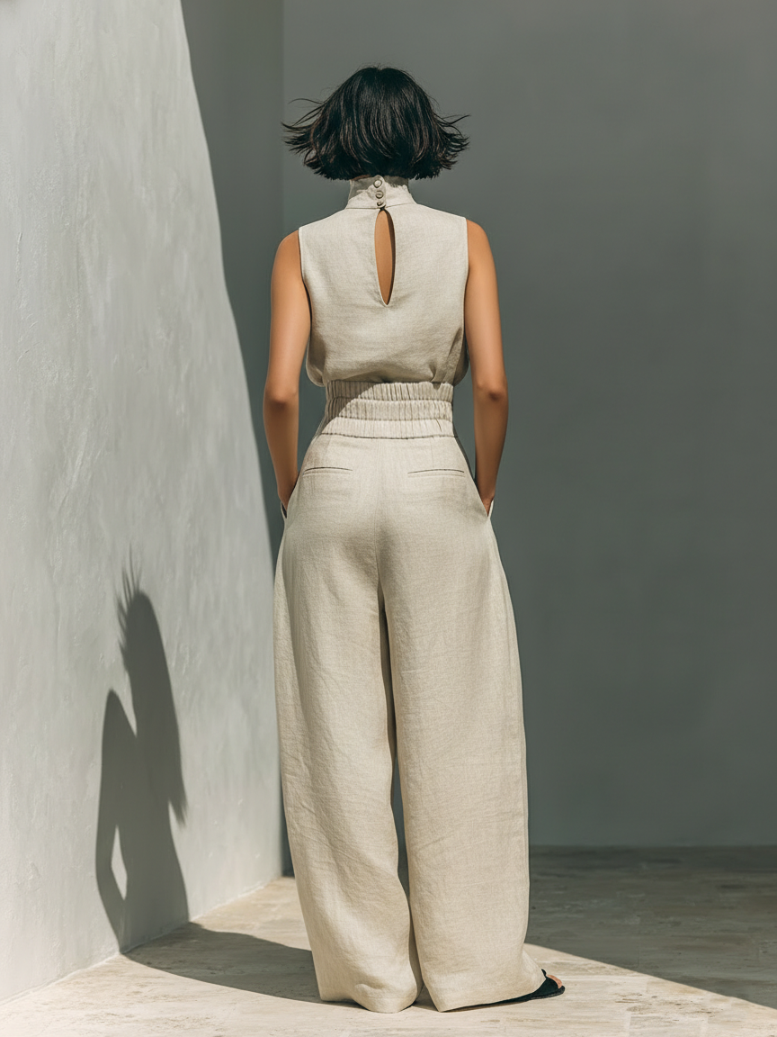 Maria | Stilig Tanktop och Lösa Byxor Set