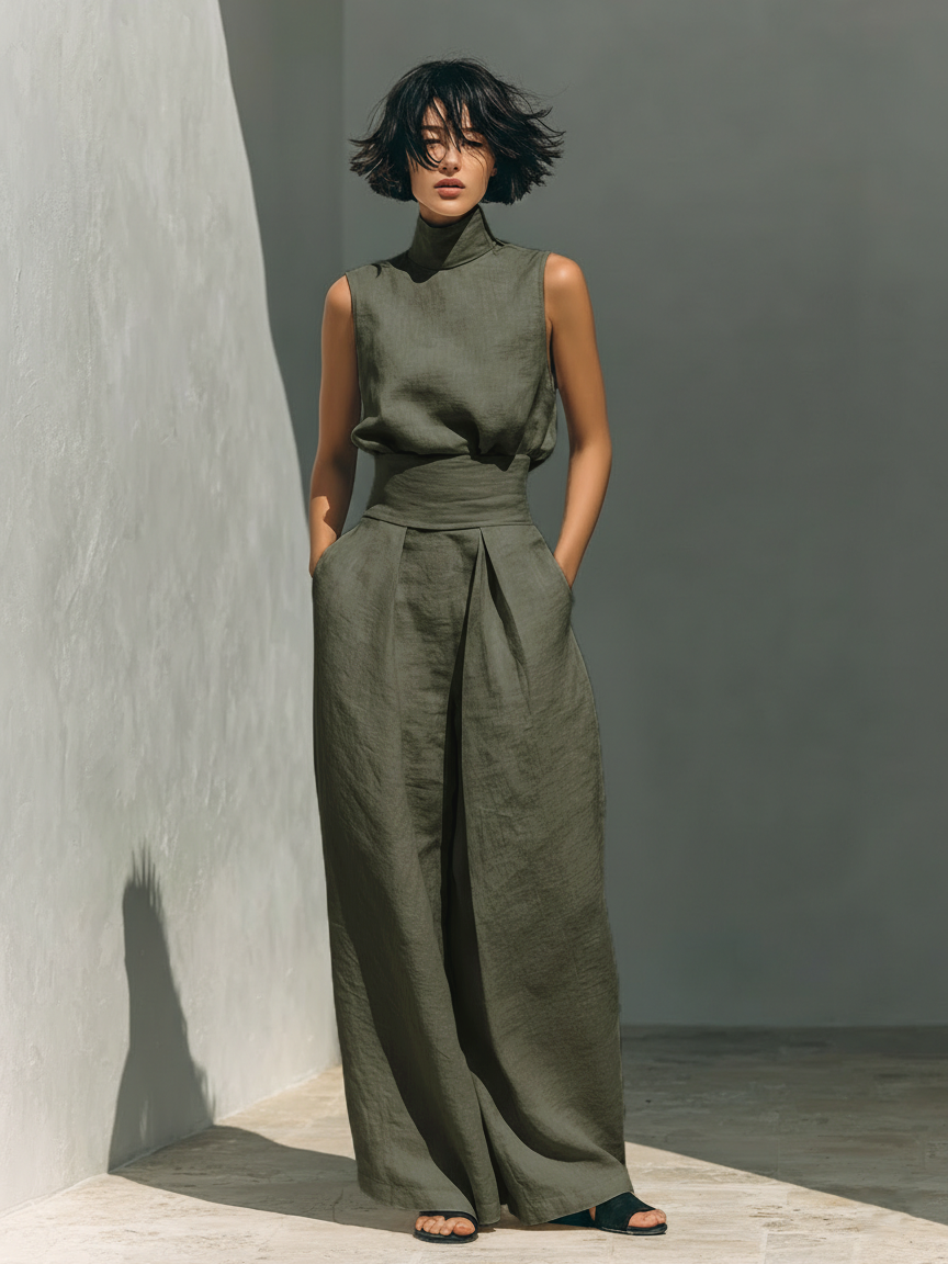 Maria | Stilig Tanktop och Lösa Byxor Set