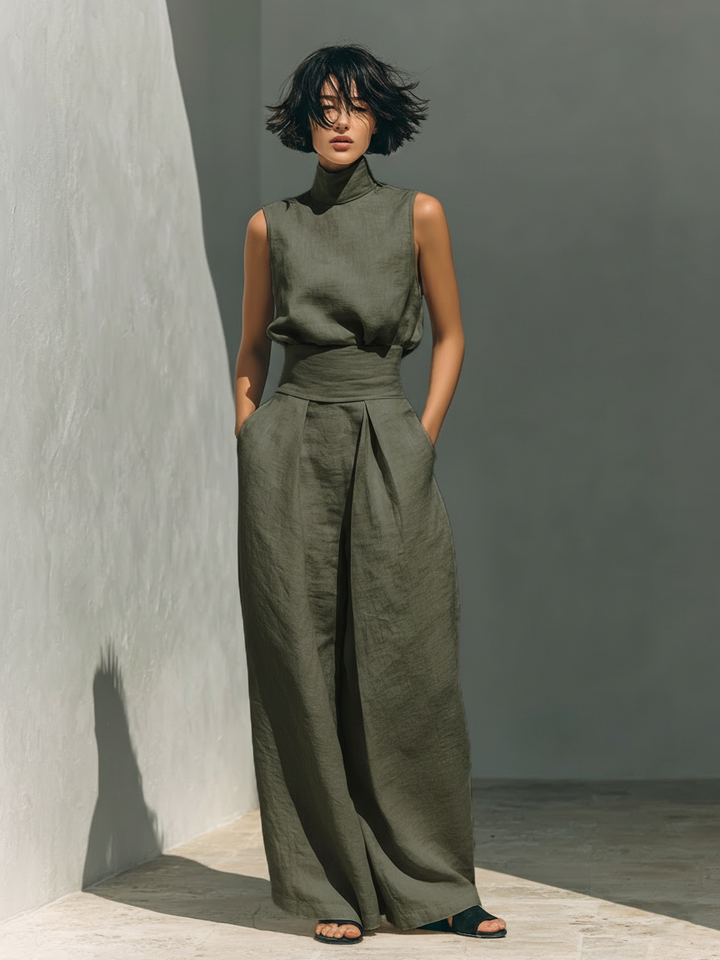 Maria | Stilig Tanktop och Lösa Byxor Set