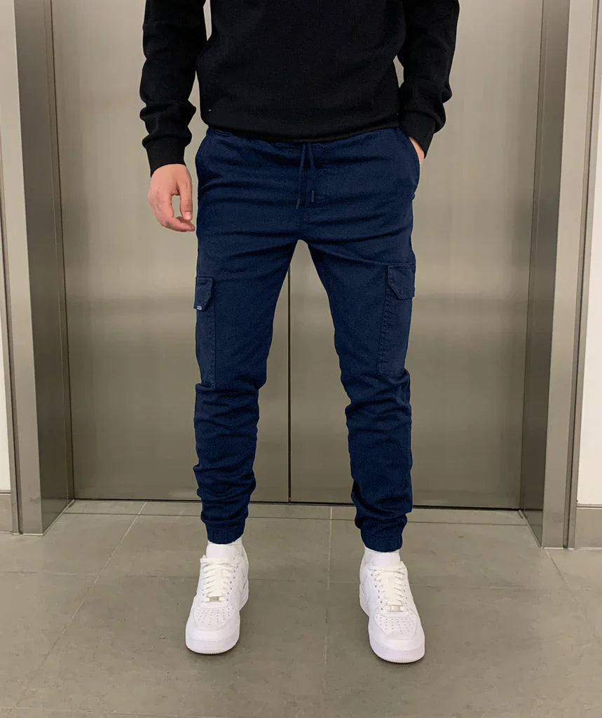 Marcus | Snygga Cargo Byxor med Knytmidja