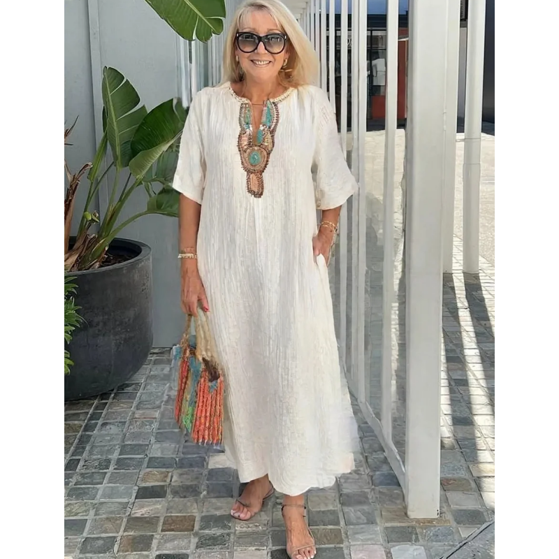 Marnie | Avslappnad Bohemisk Maxi Klänning
