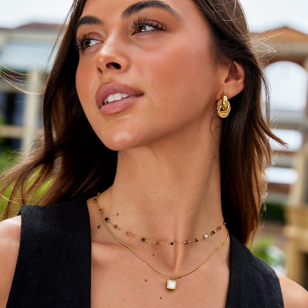 Donna | Elegant Pärlad Minimalistisk Halsband