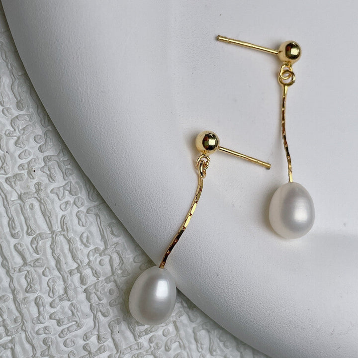 Colleen | Avslappnade Drop Pearl Örhängen