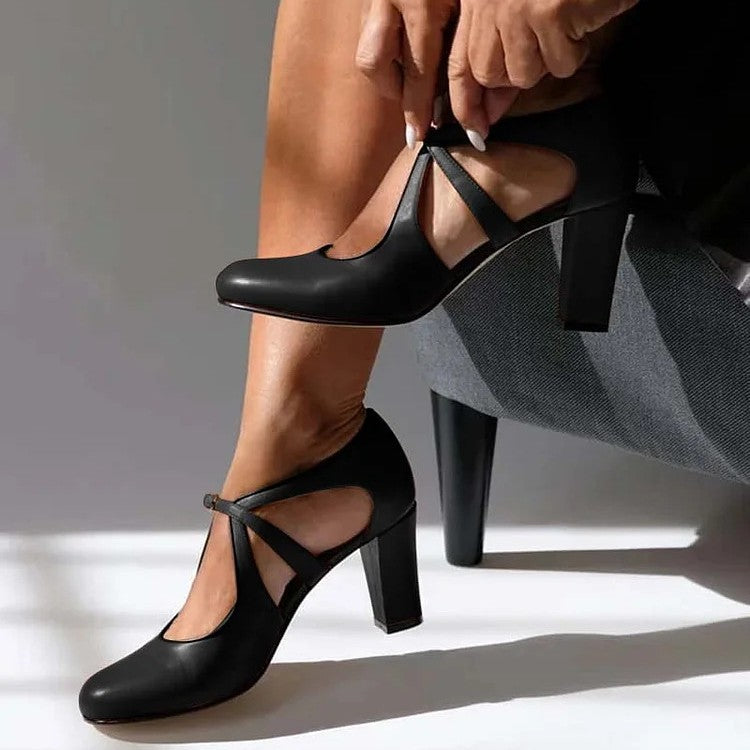 Raina | Elegant Comfort Strap Heels
