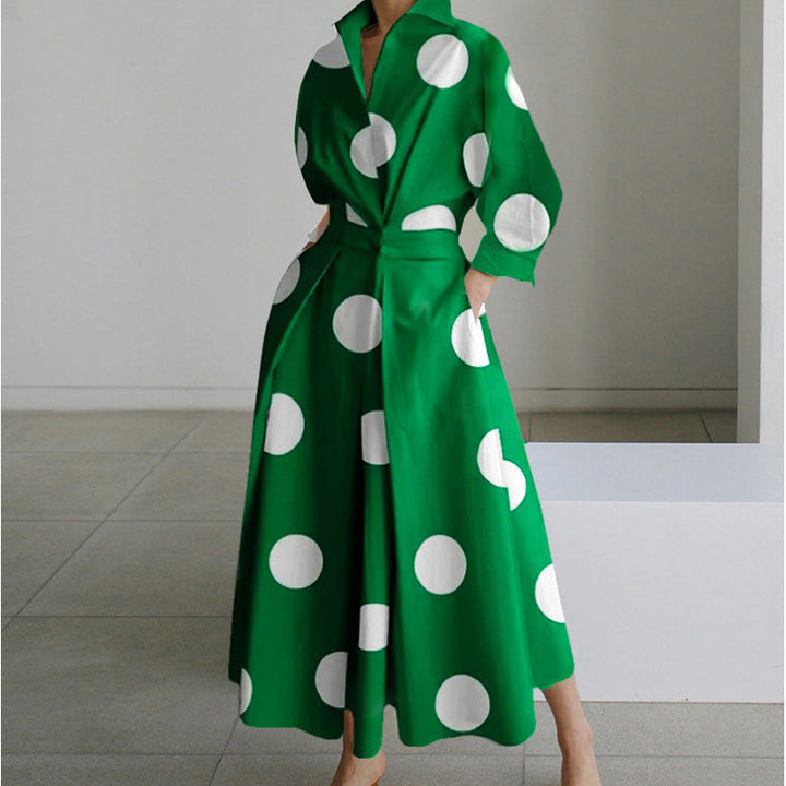 Alora | Elegant Front Wrap Collared Maxi Klänning