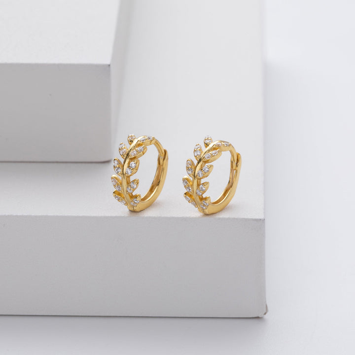 Diana | Eleganta örhängen i silver och guldblad
