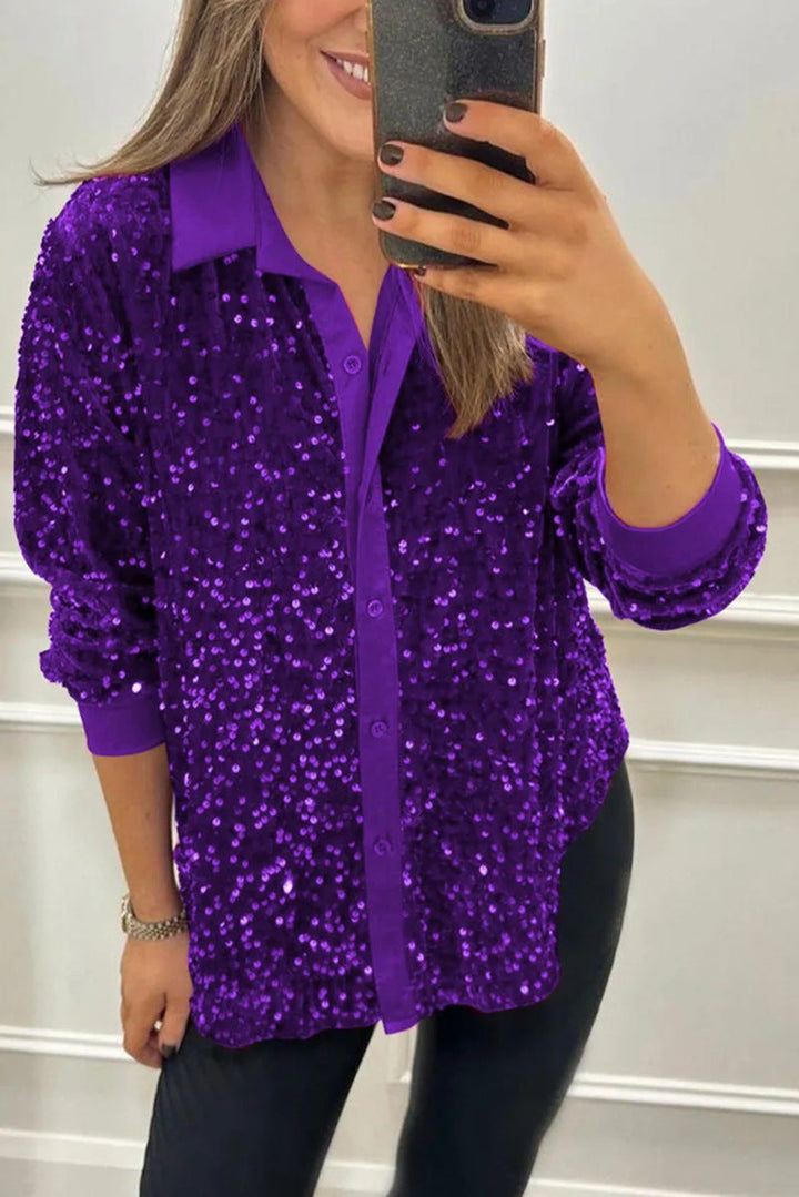Claudine | Elegant Shimmer Krage Skjorta