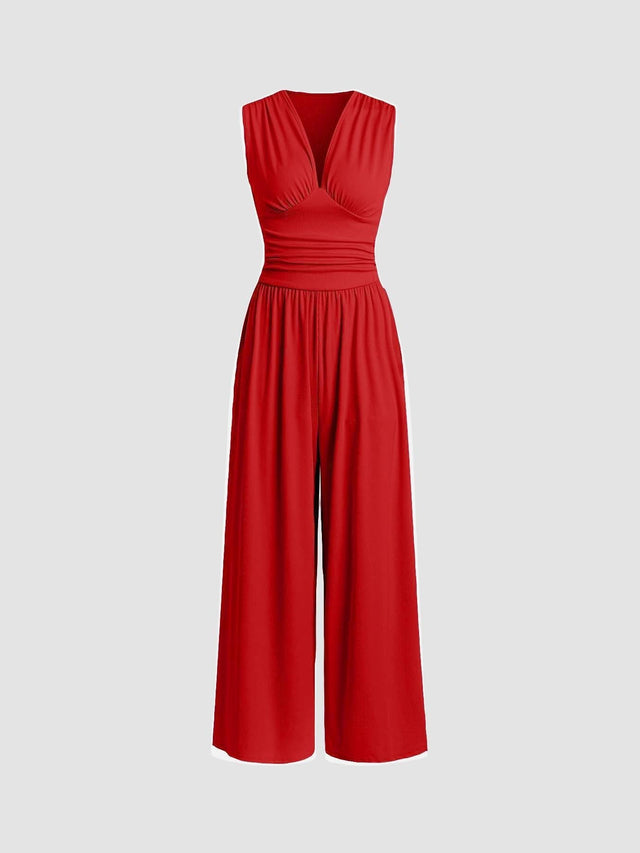 Vivian | Chic ärmlös jumpsuit med vida ben